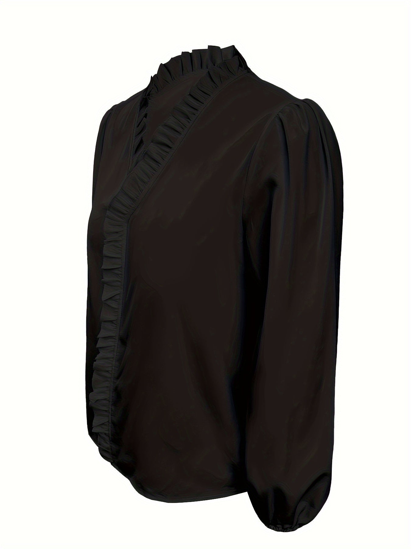 Plus Size Women's Ruffled Casual Long-sleeved Shirt