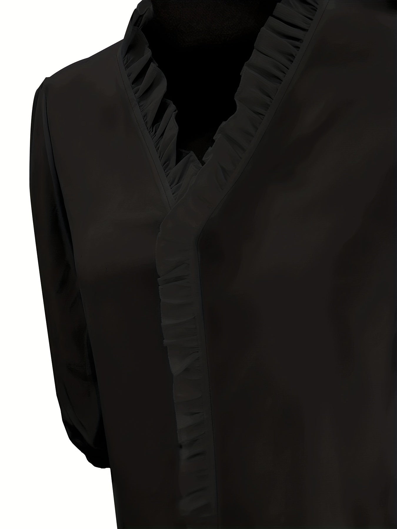 Plus Size Women's Ruffled Casual Long-sleeved Shirt